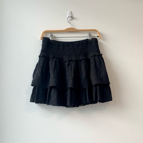 Isabel Marant Etoile Kamelie Tiered Voile Mini Skirt - Black - Picture 2 of 6